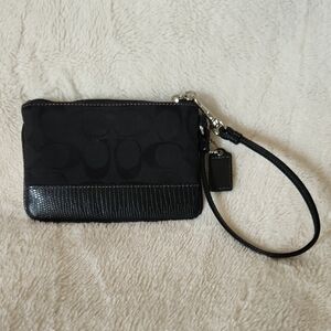Coach Black Clutch with Leather Trim